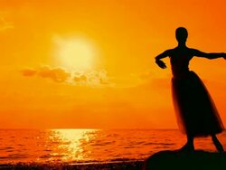 ballerina dancing on the beach Stock Footage