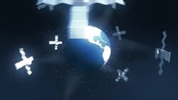 Globe with satelites Stock Footage