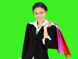 Woman Showing Blank Business Card With Green Screen Background Stock Footage