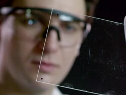 Chemical examination in laboratory. Clean version Stock Footage