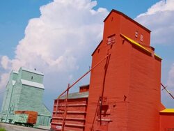 Grain Elevators on the Prairies Stock Footage