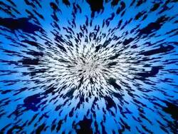 INFINITE HUMAN SHAPES COMING. ENDLESS BLUE SPACE (seamless loopable) Stock Footage