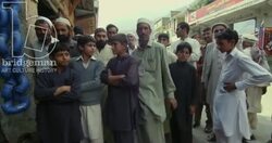 Small crowd at the bazar, Swat Valley Stock Footage
