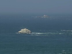 WS AERIAL View of Casquets Lighthouse / Alderney, Channel Isles Stock Footage