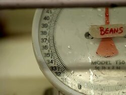 Gauge for measuring the weight of the beans Stock Footage