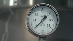 Pressure gauge in factory Stock Footage