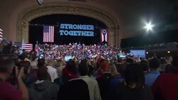 Hillary Clinton and LeBron James on stage News Clip