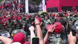 CLEAN : Chavez supporters fill streets News Clip