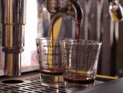 Twin shot Espresso coffee Stock Footage