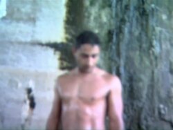 Handsome, Bare-Chested Man Bathes Stock Footage