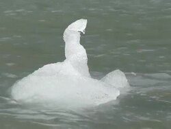 CU Ice floating on glacier Briksdalsbreen / Jostedalsbreen Nationalpark, Sogn og Fjordane, Norway Stock Footage