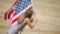 attractive US girl Stock Footage