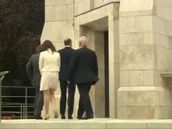Prince William Walking Through The Coventry War Memorial Park News Clip