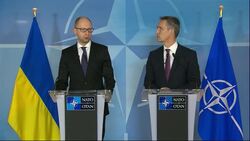 NATO chief and Ukrainian PM both reiterate Minsk agreement only solution to conflict News Clip