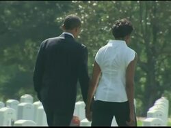 Michalle & Barack Obama visit Arlington Cemetery News Clip