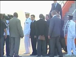 France''s national anthem has blared across the tarmac as Nicolas Sarkozy made the first visit ever by a French president to Haiti, once his nation''s richest colony _ offering aid to a country prostrate after a catastrophic earthquake. News Clip