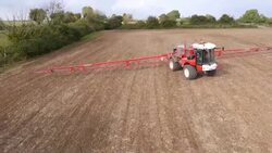 Crop Sprayer, Aerial View Stock Footage