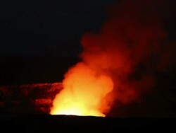 Kilauea Fumarole at night. HD - HalemaÊ»umaÊ»u Stock Footage