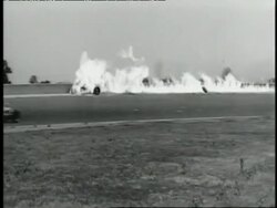 A race car bursts into flames at the 1940 Indy 500. News Clip