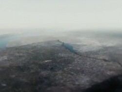 Multiple aerial - The continents forcefully drift together creating a mountain range. Stock Footage