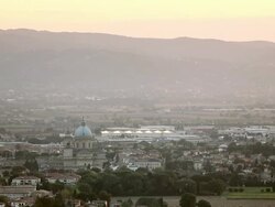 WS Santa Maria Degli Angeli Basilica and Assisi Valley / Assisi, Umbria, Italy Stock Footage