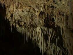 Limestone Stalactite Cave, Soreq cave, Avshalom Reserve, near Beit Shemesh, Israel Stock Footage