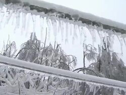 Ice Glaze On Power Lines Stock Footage