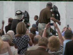 Obamas remember 9/11 Stock Footage