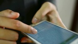 Businesswoman using a Smart phone Touchscreen Chroma key. Stock Footage