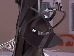 A statue depicts Nostradamus with an armillary sphere. Stock Footage