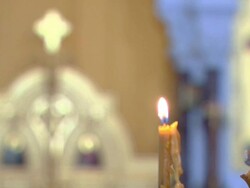 candles in the church Stock Footage