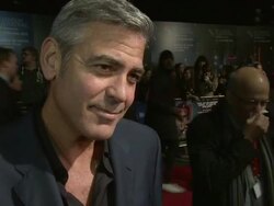INTERVIEW: George Clooney on being a Actor/Director, Ryan Gosling, doing more directing at the The Ides of March American Express Gala Premiere: 55th BFI London Film Festival at London England. (Footage by WireImage Video/Getty Images Entertainment Video) Stock Footage