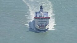 Aerials of Cross Channel Ferries and Dover Ferry Port News Clip