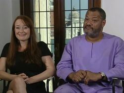 INTERVIEW: Jennifer Ehle and Laurence Fishburne on the essence of the film at the Contagion Interviews: Venice Film Festival 2011 at Venice . (Footage by WireImage Video/Getty Images Entertainment Video) Stock Footage