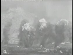 US military B-52s drop bombs during the Battle of Monte Cassino. News Clip