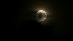 Full Moon In Dark Cloud Stock Footage