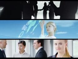 Business Team. Split Screen Stock Footage