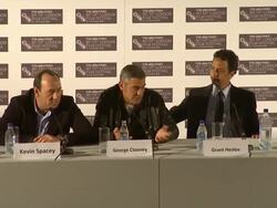 The Men Who Stare At Goats Press Conference - London Film Festival Stock Footage