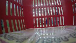 Shopping basket point of view Stock Footage