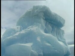 Large blocky iceberg, Paulet Island, Antarctic Peninsula, Antarctica Stock Footage