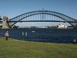 General Views Of Sydney Harbour Bridge Stock Footage