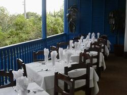 Quiet restaurant at Old Plantation House in Manaca-Iznaga in Trinidad Cuba in the Caribbean Stock Footage