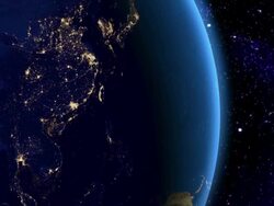 Night in Southeast Asia from space Stock Footage