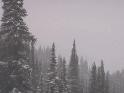 ZO SLO MO heavy snow falling on mountains / Jasper, Alberta, Canada Stock Footage
