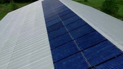 Renewable Energy System Photovoltaic Solar Rooftop setup Stock Footage