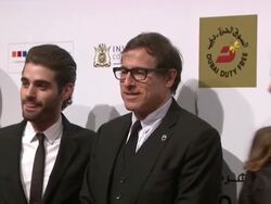 Director David O. Russell and Producer Matthew Budman at the 'American Hustle' Red Carpet Stock Footage