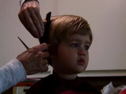 Cutting Child's Hair 2 Stock Footage