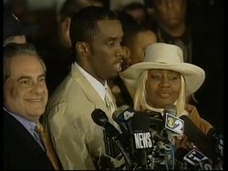 USA: Puff Daddy: Aquitted of illegal possession of a handgun &amp; bribery News Clip