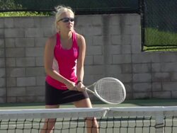 Women playing tennis. - Super Slow Motion - filmed at 240 fps Stock Footage