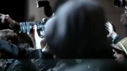 Fans and photographers clamor for celebrity attention on awards show red carpet at awards show Stock Footage